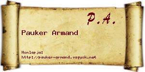 Pauker Armand névjegykártya